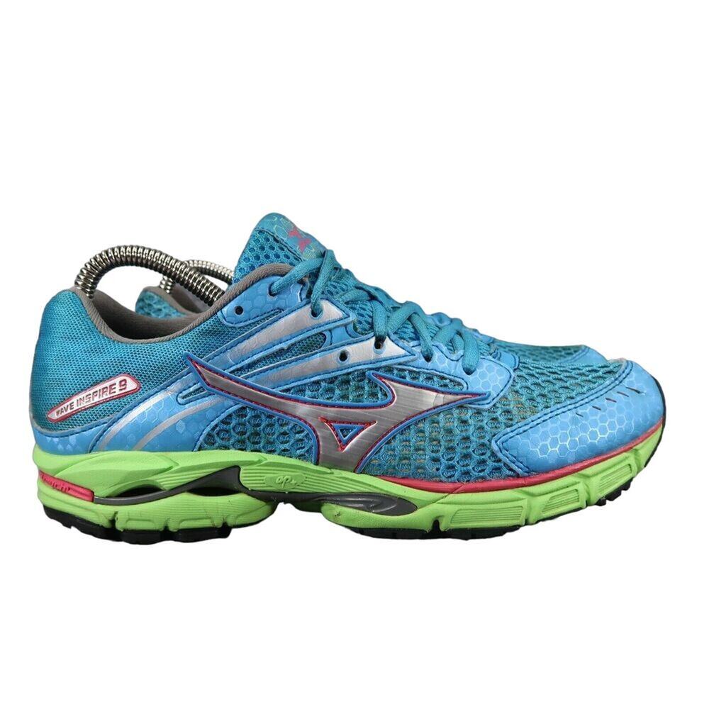 Mizuno Shoes Womens 8 Athletic Running Wave Inspire 9 Sport Trainer Active Blue - Picture 2 of 13